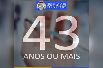 Vacinação contra a Covid-19 em pessoas acima de 43 anos