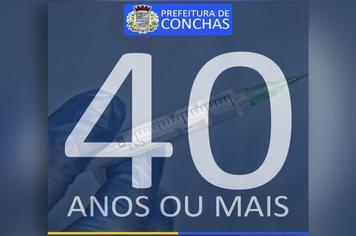 Vacinação para pessoas acima de 40 anos