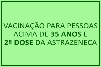 Covid-19: Vacina para pessoas acima de 35 anos e 2ª dose da Astrazeneca