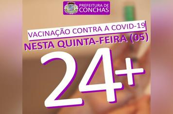 Covid-19: Vacinação em pessoas com 24 anos ou mais