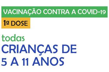 Covid-19: Vacinação para crianças (05 a 11 anos)