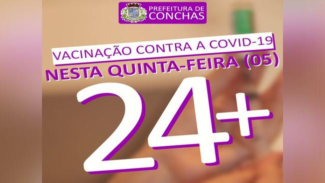 Covid-19: Vacinação em pessoas com 24 anos ou mais