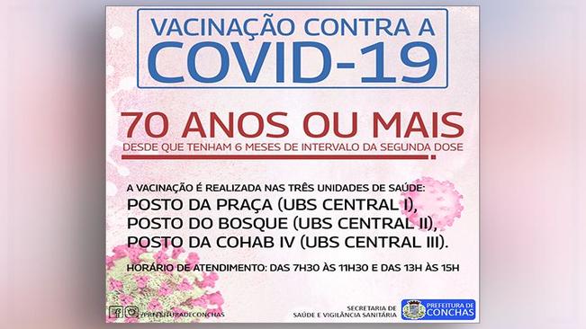 Covid-19: Dose adicional em pessoas acima de 70 anos