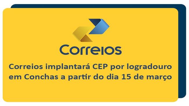 Correios implantará CEP por logradouro em Conchas a partir do dia 15 de março